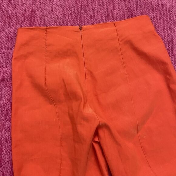 Veronica Beard Honolulu Linen Blend Pants Orange Size 4 - Picture 6 of 12